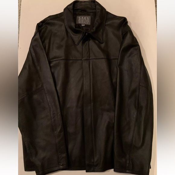 Saks Fifth Avenue Other - Saks Fifth Ave. Men’s Black Leather Size XXL